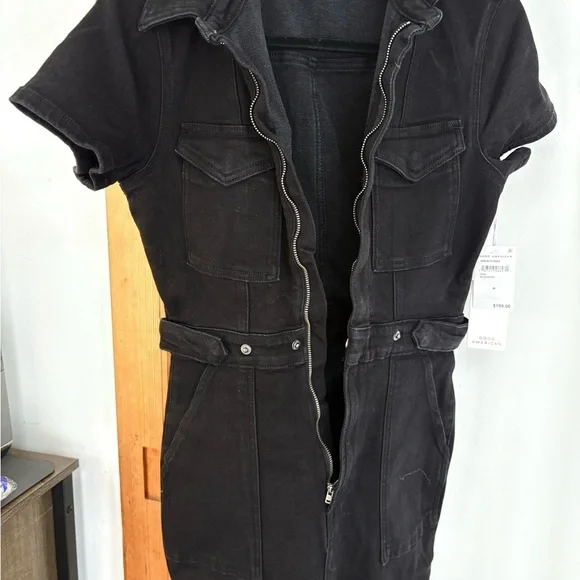 Good American Black Short Sleeve Jumpsuit Size Medium NWT - Picture 9 of 10